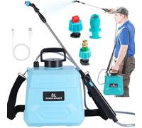 Pressure Pump Garden Sprayer 5L, Portable Battery-Powered Sprayer with 3 Nozzles & 5 Water Effects, USB Rechargeable for Outdoor Weed Control