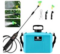 Pressure Pump Garden Sprayer, Portable Battery-Powered with 3 Mist Nozzles, Retractable Wand, USB Rechargeable, Ideal for Outdoor Weeding and Watering