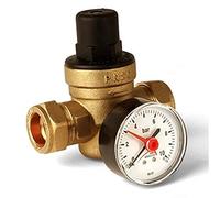 Pressure REDUCING Valve DZR Brass C/W Rear Entry Gauge 15MM 1-6 BAR PRV