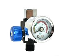 Pressure Regulator and Water Oil Trap Filter for Airbrush Sandblasters, 1/4 for NPT Inline Separator Moisture Debris, Metal Kit for Automo