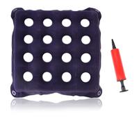 Pressure Relief Cushion for Prevention Sores Inflatable Seat Air Cushions for Bottoms Flocking Fabric 16 Holes Square Mat Anti Bedsore Cushion for Wheelchairs Office Chairs Car with Bonus Air Pump