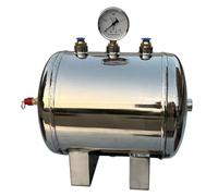 Pressure Tank,10L 304 Stainless Steel Horizontal Air Storage Tank, High Pressure Air Reservoir for Industrial Use, Complete with Accessories, 5-50L Options Available
