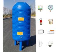 Pressure Tank,250L Blue Water Pressure Tank for Well Pump, Vertical PE Pressurized Water Storage Container with Installation Kit, Large Capacity Home Water Tank (66Gal - 45x145cm)