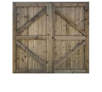 Pressure Treated Feather Edge Double Driveway Wooden Garden Gates (1.65m High X 1.8m Wide)