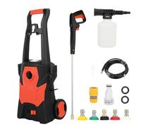 Pressure Washer, 1400W 120Bar Portable High Power Jet Washer w/Adjustable Spray Nozzles, Cordless Water Pressure Washers for Patio Car Garden Yard Fences Driveways Black