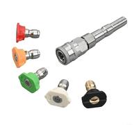 Pressure Washer Adapter 1/4 Inch Stainless Steel Quick Coupling with 5 Nozzles for Nilfisk KEW and Other Brands, Robust Accessories for Efficient Cleaning