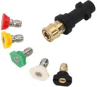 Pressure Washer Adapter, 1/4'' Quick Connect Adapter for Karcher K2 K3 K4 K5 K6 K7 with 5 Power Nozzle Tips Multiple Degree