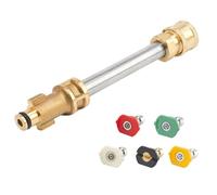 Pressure Washer Adapter, 1/4" Quick Connect Snow Foam Lance Adapter 16cm Brass Washer Connector with 5 Nozzle Compatible with Karcher K2 K3
