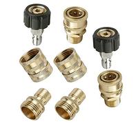 Pressure Washer Adapter 8PCS 3/8" M22 14mm Pressure Washer Coupling Adapter Quick Release Garden Hose Car Spray Gun Connector
