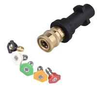Pressure Washer Adapter for Karcher K2 K3 K4 K5 K6 K7, Pressure Washer Adapter Kit with 5 Power Nozzle Tips Multiple Degrees, 1/4'' Quick Connect Female Fitting