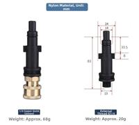 Pressure Washer Adapter for Karcher K2-K7 & SLP Series - 14mm M22 Female to Quick Connect, Brass Socket & Nylon Body(D)