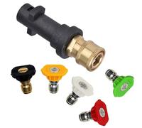 Pressure Washer Adapter Kit with 5 Multi-Angle Spray Nozzle Tips, 1/4'' Quick Connect Fittings, Compatible with Karcher K2 K3 K4 K5 K6 K7 Power Washer Hose Gun Pump