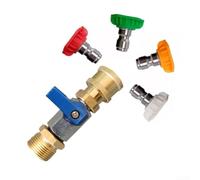 Pressure Washer Adapter M22 14mm with OnOff Switch Compatible with Multiple Hose Sizes and Designed for Heavy Duty Use up to 4500 PSI (blue nozzle)