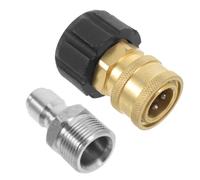 Pressure Washer Adapter Quick Connect 14mm to 3/8 Inch M22 Fitting | Stainless Steel Construction, Female Socket, Plug-and-play Setup for Quick Connect Nozzles, Patio Cleaning, Garage Wash Bay