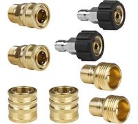Pressure Washer Adapter Set, 8 PCS Brass Quick Connect Kit, M22 Swivel to 3/8'' Quick Connect, M22 14mm Power Washer Adapter Set Quick Connect Pressure Washer Fittings