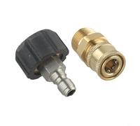 Pressure Washer Adapter Set M22 to 1/4 Inch and 3/8 Inch Quick Connect for High Pressure Hose Tools, 14mm 15mm Swivel Nozzle Connector with Brass Stainless(3#)