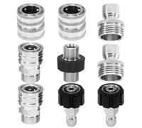 Pressure Washer Adapter Set M22 to 3/8 Inch Quick Disconnect Kit Male M22 Hose Adapter Stainless Steel 9PCS