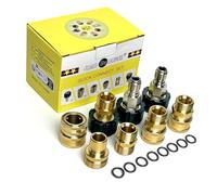 Pressure Washer Adapter Set, Quick Disconnect Hose Fittings Kit, Quick Connect Metric M22-14 Female Thread to Male Fitting, Brass Quick Coupler 3/8", 3/4" Male to 1/2" Quick Release Connect