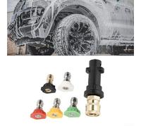 Pressure Washer Adapter with 1/4'' Quick Connect for Karcher K2 K3 K4 K5 K6 for K7, Multi-Degree Nozzle Tips Set, Robust Brass Construction for Garden Cleaning(5 Nozzle)