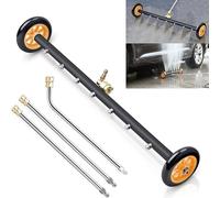 Pressure Washer Cleaner Attachment, 24 Inch Undercarriage Surface Cleaner with 7 Nozzles, 2 Extension Wands & 75° Wand for 4000 PSI Under Car Cleaning
