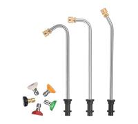 Pressure Washer Cleaning Wand - Long Reach Extension Tool Design, Gutter Cleaning Attachment System, Five Spray Nozzle Tips Included | Pressure Washer Extension Wand for Patio Porch Balcony