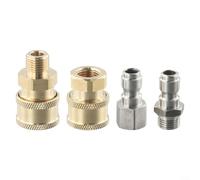 Pressure Washer Coupling, 4 Pcs 1/4 Inch Male to Male Quick Connect Fitting for High Pressure Washer Systems Fast and Easy Tool-Free Connection Replacement Part for Garden Cleaning Tasks