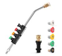 Pressure Washer Extension Wand for Karcher Extension Lance K2 K3 K4 K5 K6 K7, 1/4" Quick Connect Power Lance Extension Wand with 5 Nozzles 30° Pressure Washer Gutter Rod Attachment for Car Washing
