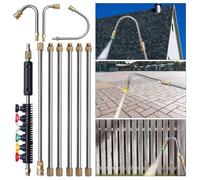 Pressure Washer Extension Wand Power Washer Lance with 6 Spray Nozzle Tips 4000 PSI Roof Cleaner Gutter Cleaner Window Washing Accessories
