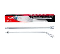 Pressure Washer Extension Wand, Power Washer Wand Extension, Stainless Steel Lance 1/4 Inch Quick Connect to M22, 17 Inch Extension Wand and 30 Degree Curved Angled Extension Wand, 2 Pack