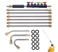 Pressure Washer Extension Wand - Telescoping Power Washers Set, High Pressurre Spray Wand | Adjustable Pressure Washer Extension Pole 4000PSI Gutter Cleaner Spray Nozzle Attachment for Outdoor