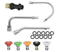 Pressure Washer Extension Wand with Adpater - Angled Spray Lance Dirt Blaster Power Washer Lance Compatible with Karcher K Series, K2 K3 K4 K5 K6 K7, 30° 90° 120° Curved Rod Gutter Cleaner Attachment