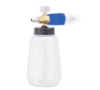 Pressure Washer Foam Soap Bottle with 1/4 Inch Quick Connect, 1L Capacity, Adjustable Nozzle for Car and Boat Roof Cleaning (Blue White 1L)