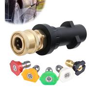 Pressure Washer Gun Adapter with 5 Power Nozzle Tips, Karcher to 1/4'' Quick Connect Female Fitting Compatible with Kärcher K Series K2, K3, K4, K5, K6, K7 Multiple Degree High Pressure Washer Adapter
