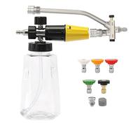 Pressure Washer Gun - Daily Pressure Washer Foam Cannon | Pressure Foam Cannon Trolley Washing | 5 Nozzles Tips 1000 ml Soap Bottle Disc Accessories, Cleaning Agent for Motorcycle Home Ceiling