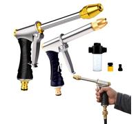 Pressure Washer Gun High Pressure Water Gun with Adjustable Nozzle, Brass Fittings and Foam Cannon, Car Wash Jet Gun for Garden Hose, Patio, Driveway and Fence Cleaning (2Pcs)