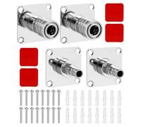 Pressure Washer Gun Holder 1/4" Quick Connect Foam Cannon Holder Wall Mount Stainless Steel Foam Gun Storage Rack Pressure Washer Tool Bracket (2 Male+2 Female Connector)