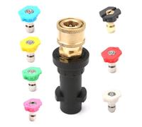 Pressure Washer Gun Quick Connect Adapter for Karcher 1/4'' Quick Connect Female Fitting Adaptor with 7 Power Nozzle Tips Multiple Degree Compatible with K Series, K2, K3, K4, K5, K6, K7