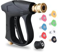 Pressure Washer Gun,SHUOMAO 4350 PSI High Pressure Water Gun with 7 Nozzles Tips,Short Jet Washer Gun Car Washing Kit with M22-14mm Hose Interface,for Karcher K1-K7 Water Pressure Washer Hose