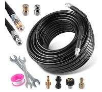 Pressure Washer Hose 30M, 5800 PSI Sewer Jetter Kit for Pressure Washer, 100FT Drain Cleaning Hose with 1/4" Quick Connect Adapter, 2 Jet Nozzles, Compatible with Karcher K2 K3 K4 K5 K6 K7 & Bosch