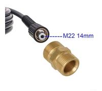 Pressure Washer Hose Extension Connector Adapter with Male Thread Female Coupler for M22 14mm to 15mm Swivel Fitting, Brass Construction, 1 Pack(B)