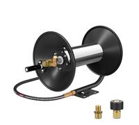 Pressure Washer Hose Reel 100 FT, 3/8" Heavy Duty Retractable Pressure Washer Reel with Hand Crank, 4000 PSI Power Washer Hose Reel, Swivel Arm and Mounting Bracket