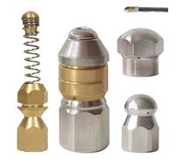 Pressure Washer Jetter Nozzle, 4PCS Stainless Steel Sewer Jetter Kit, Easy to Install G1/8 Thread Drain Cleaner Nozzle