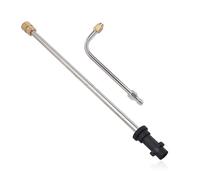 Pressure Washer Lance Extension,2Pcs Stainless Steel Extension Lance with Spray Nozzle for Karcher K2-K7,90°Curved Washer Elbow Rod Water Extension Rod with Molded Grip,Quick Connect Replace,40cm+15cm