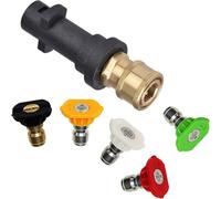 Pressure Washer Quick Connect Adapter Kit Compatible with Karcher K2-K7 Models | 3000 PSI Max | Includes 5 Nozzle Tips for Versatile Cleaning