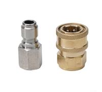Pressure Washer Quick Release 3/8 Brass Coupling Connector Male Female G38 Thread for Hose Connection and High Pressure Washer (Male+Female)