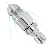 Pressure Washer Sewer Jetter Nozzle - Stainless Steel, Mini Compact, 1/4" Quick Connector, 5000 PSI - For Drain Cleaning