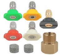 Pressure Washer Spray Tips 8 Set, 5 Pcs Pressure Washer Spray Nozzle Tips + M22 1/4 Inch Pressure Washer Fittings Quick Connector + 2 Mesh Filter Foam Maker, Power Washer Soap Nozzle, 4500PSI, 2.5 GPM