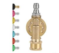 Pressure Washer Swivel Adapter 7 Speed Nozzle Set M22-14 Quick Connect Brass Fitting for Karcher Cleaning(Swivel Joint+7)