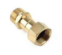 Pressure Washer Swivel Joint Connector Hose Fitting with M22 15mm Thread, Brass Material, Designed for 360 Degree Rotation to Protect Hose and Tool from Twisting