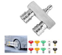 Pressure Washer Tips, 2-in-1 Power Washer Nozzle Dual Turbo Pressure Washer Nozzle with 10 Pressure Washer Spray Nozzles, 1/4 Inch Quick Connect, 4000 PSI